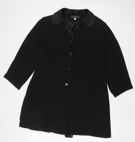 Sarah Hamilton Womens Black Jacket Blazer Size 20 Button