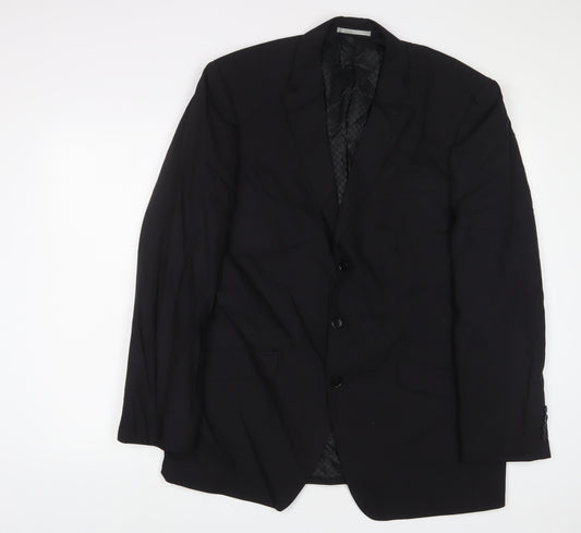 NEXT Mens Black Wool Jacket Suit Jacket Size 42 Regular