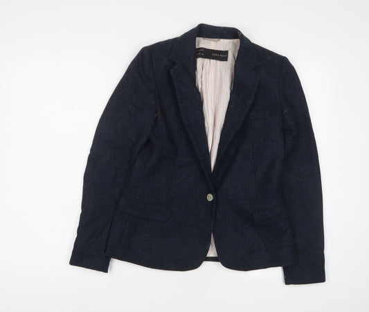 Zara Womens Blue Jacket Blazer Size S Button