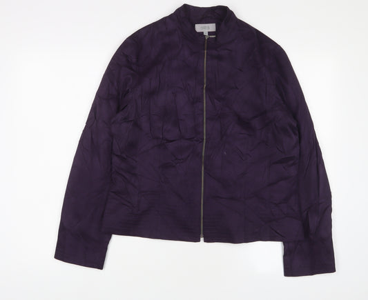 Marks and Spencer Womens Purple Jacket Size 18 Zip