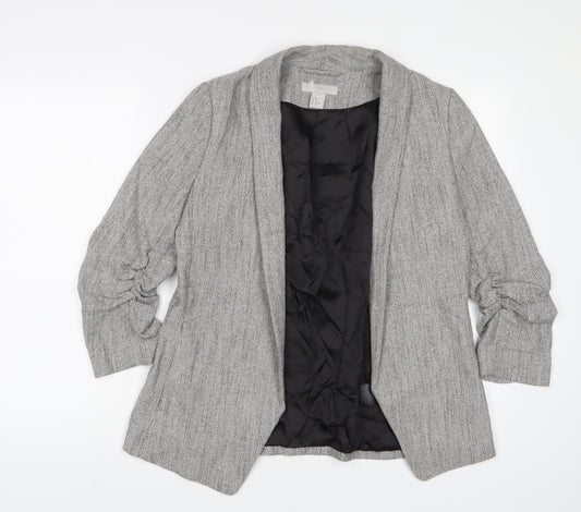 H&M Womens Grey Jacket Blazer Size 12 - Open