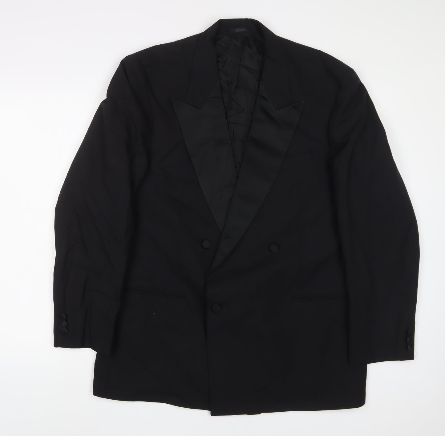 St Michael Mens Black Wool Jacket Suit Jacket Size 42 Regular