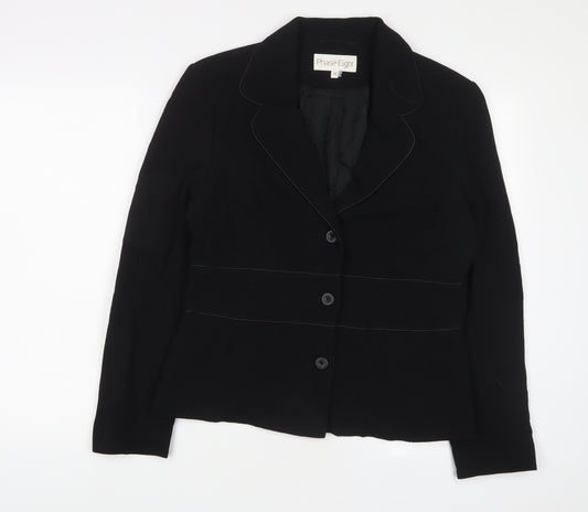 Phase Eight Womens Black Jacket Blazer Size 14 Button