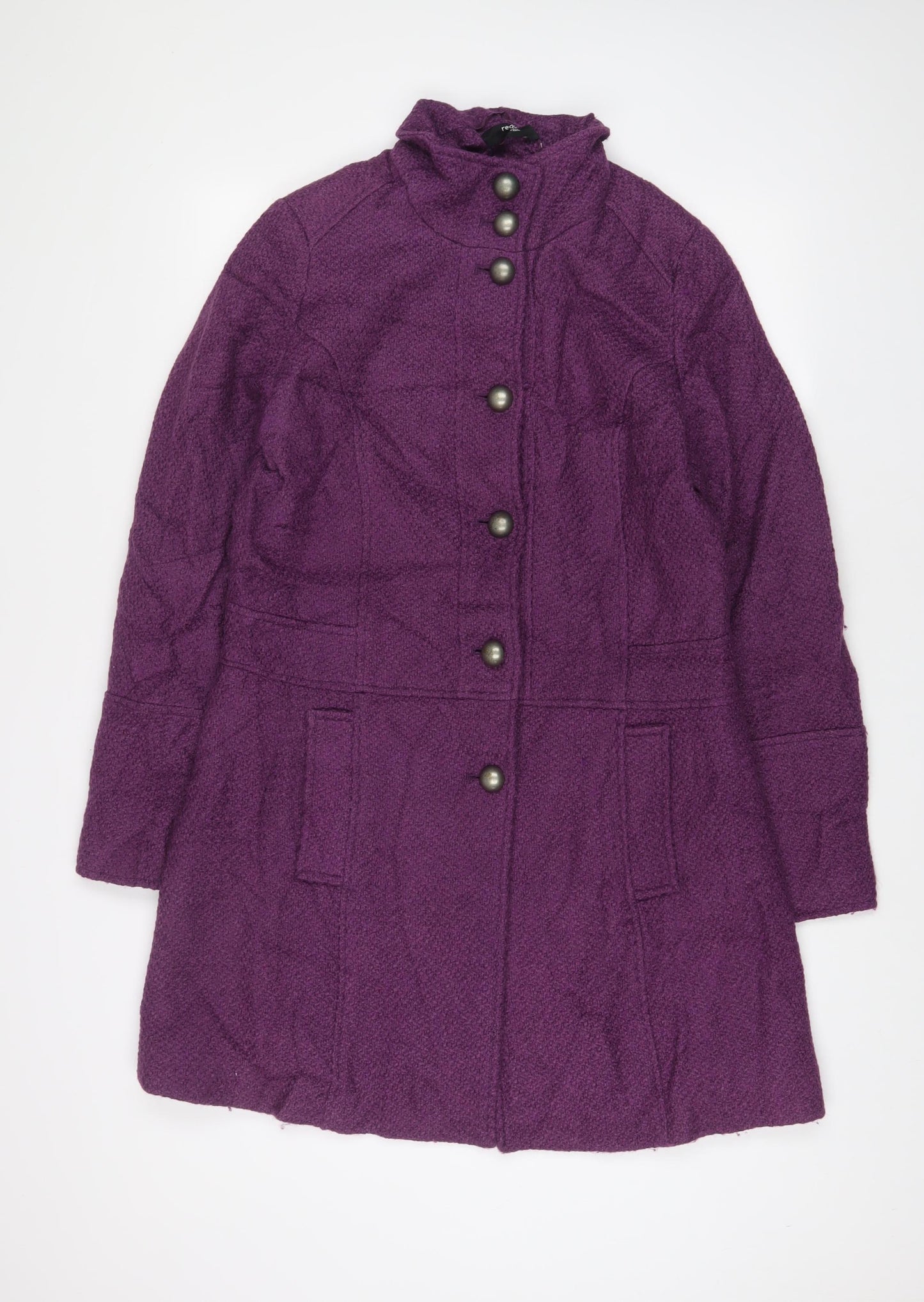 La Redoute Womens Purple Overcoat Coat Size 12 Button