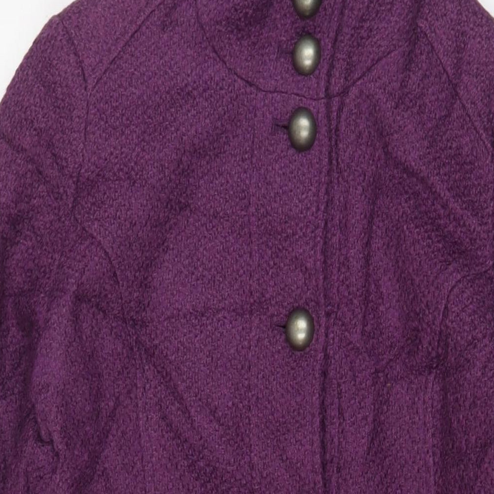 La Redoute Womens Purple Overcoat Coat Size 12 Button