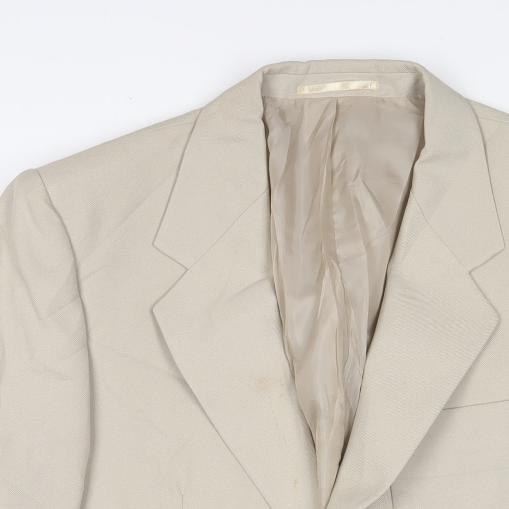 Cheers Mens Beige Polyester Jacket Suit Jacket Size 40 Regular