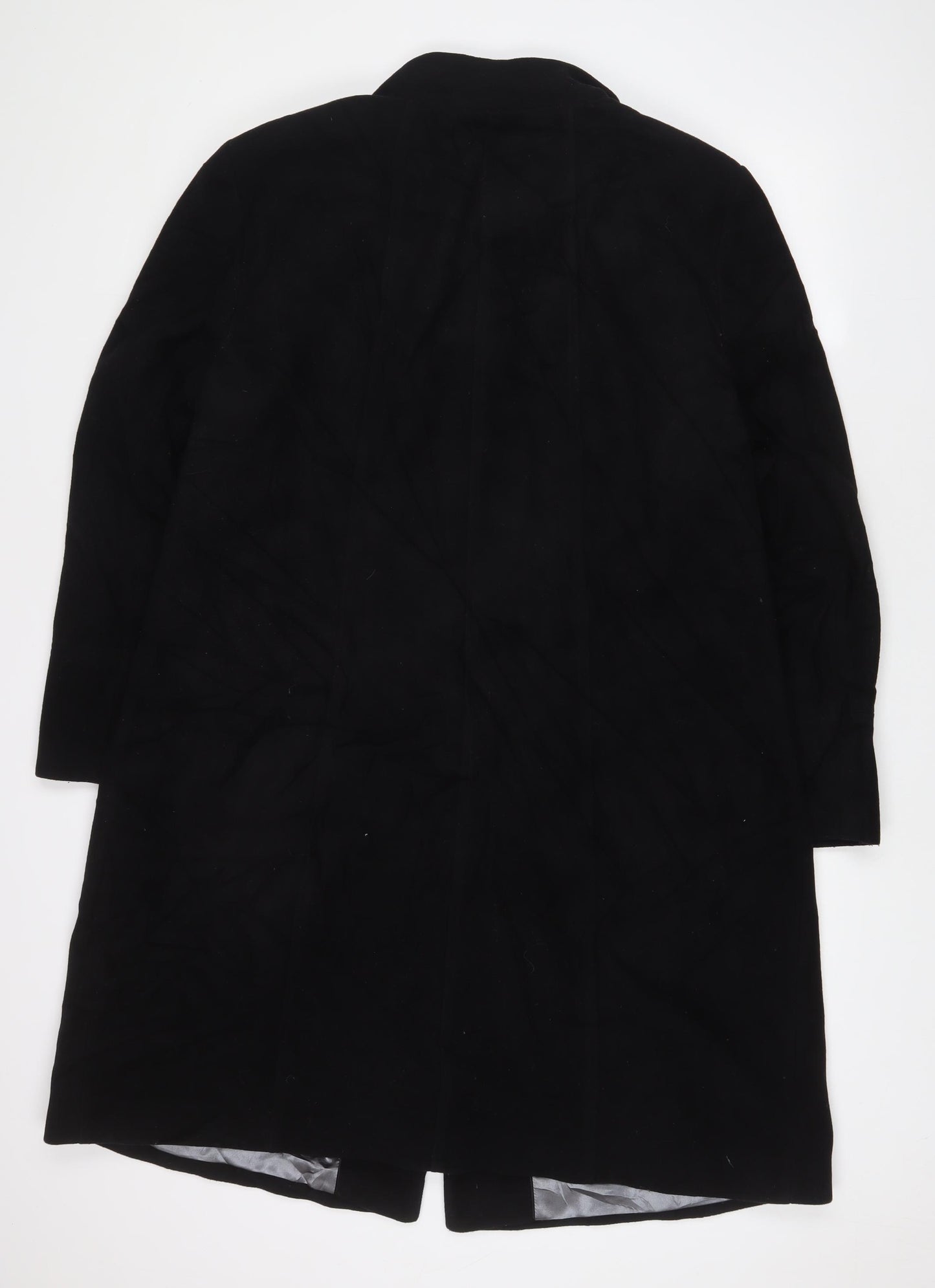 Debenhams Womens Black Overcoat Coat Size 18 Button