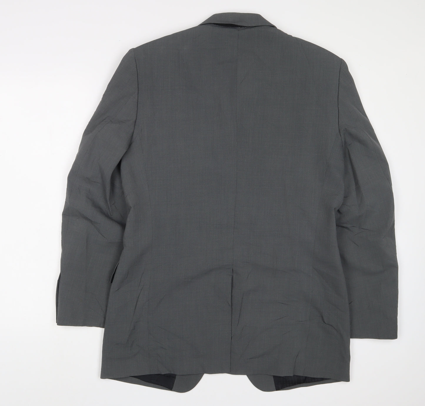 Ted Baker Mens Grey Polyester Jacket Suit Jacket Size 38 Regular - Inside Pockets