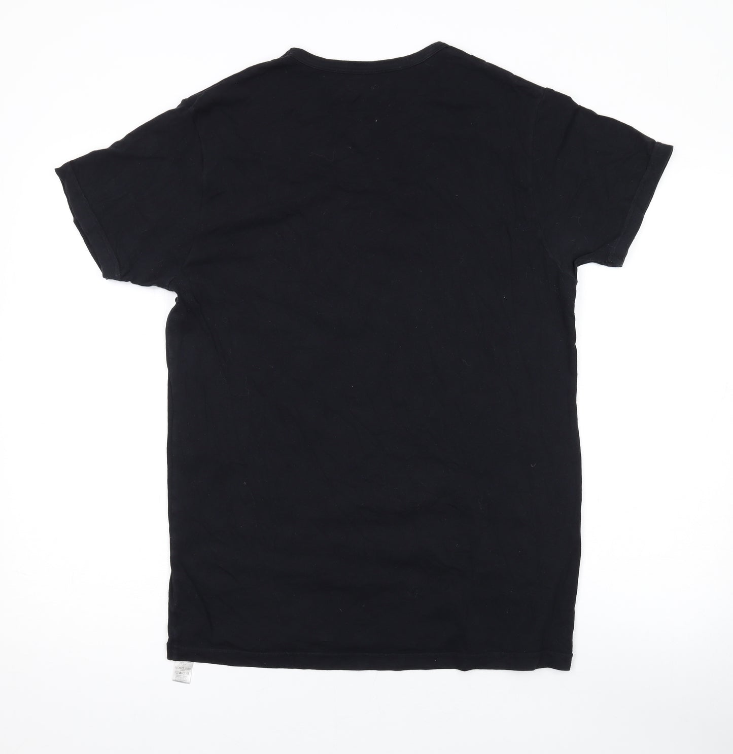 Emporio Armani Mens Black Cotton T-Shirt Size L Round Neck