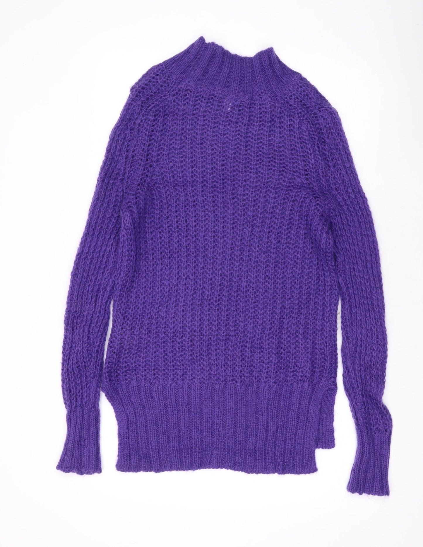 L.K. Bennett Womens Purple Mock Neck Mohair Pullover Jumper Size S