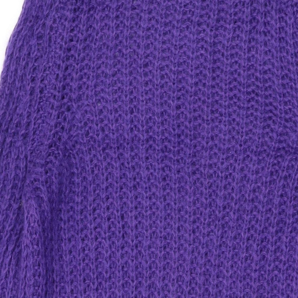 L.K. Bennett Womens Purple Mock Neck Mohair Pullover Jumper Size S