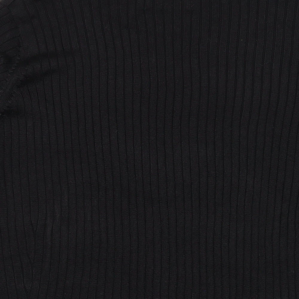 Per Una Womens Black Scoop Neck Viscose Pullover Jumper Size 16