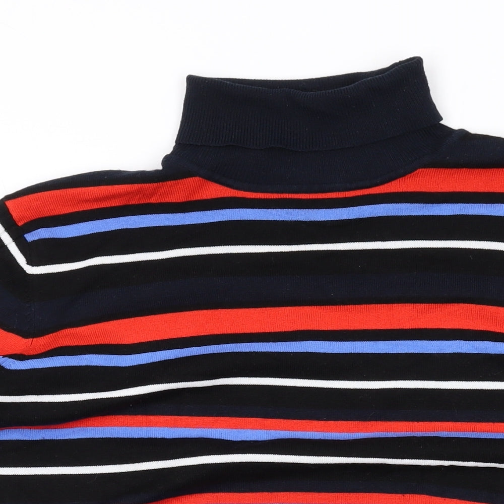 NEXT Womens Multicoloured Roll Neck Striped Viscose Pullover Jumper Size 16