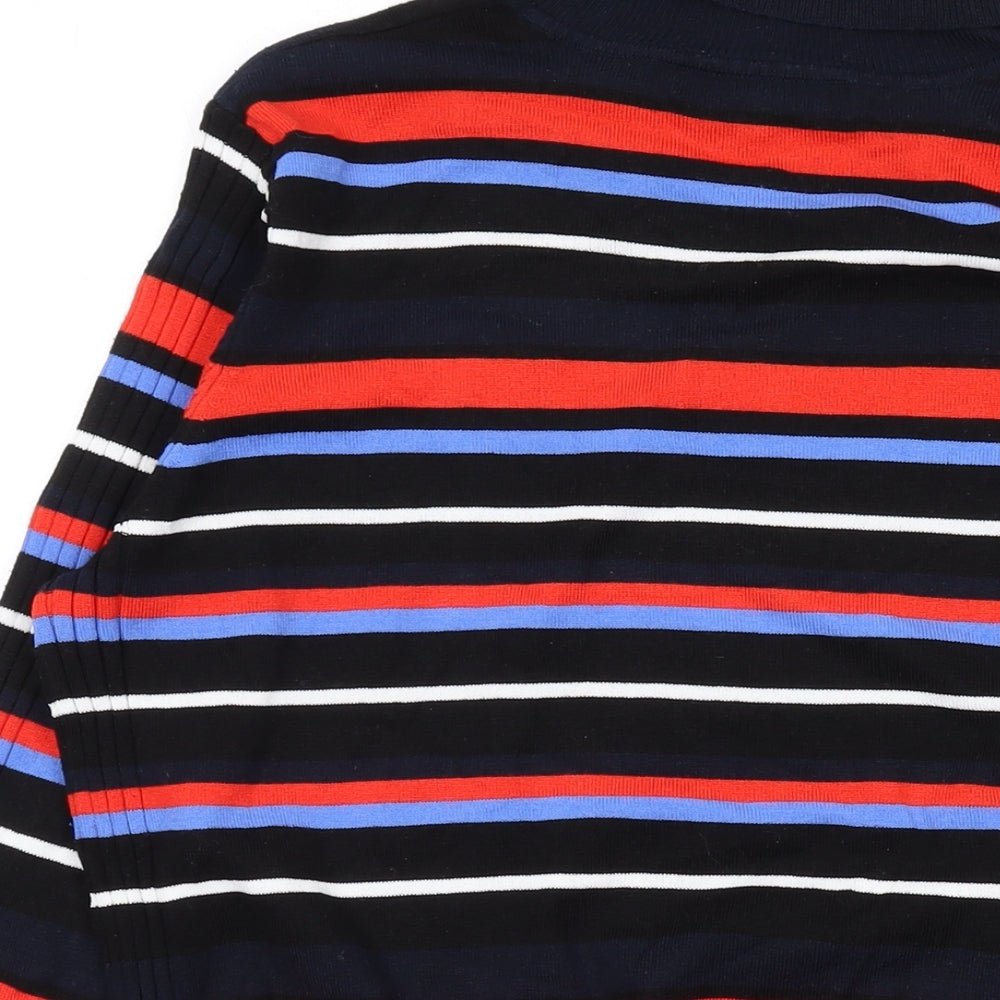 NEXT Womens Multicoloured Roll Neck Striped Viscose Pullover Jumper Size 16