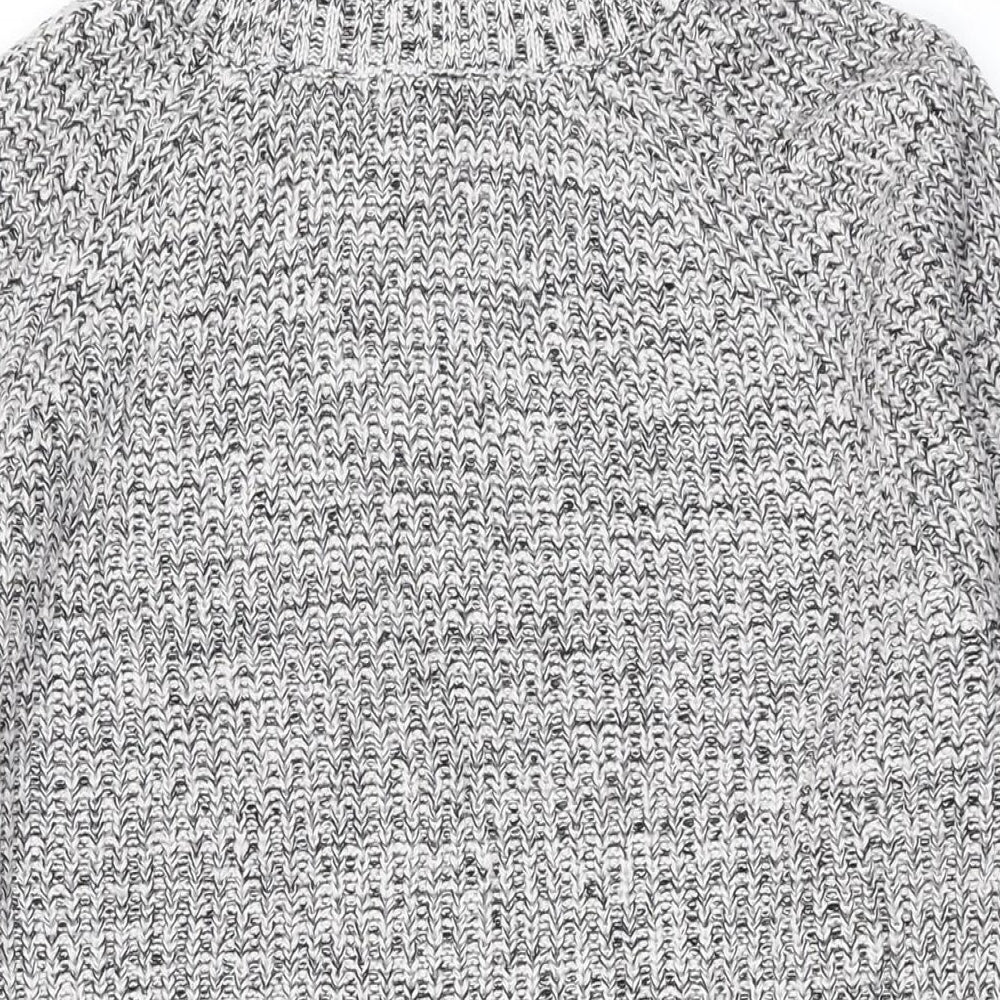 H&M Womens Grey Roll Neck Cotton Pullover Jumper Size XS