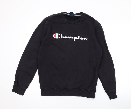 Champion Mens Black Cotton Pullover Sweatshirt Size M