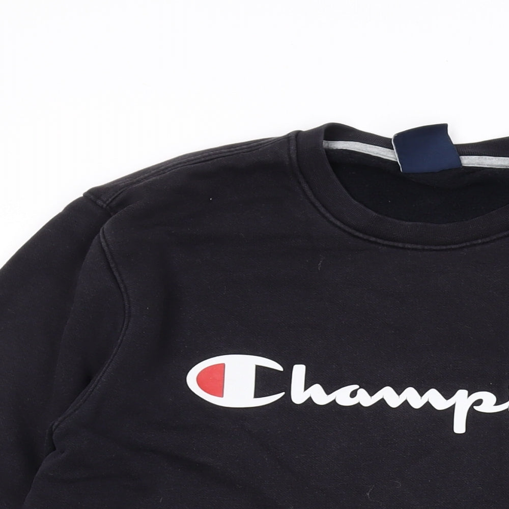 Champion Mens Black Cotton Pullover Sweatshirt Size M