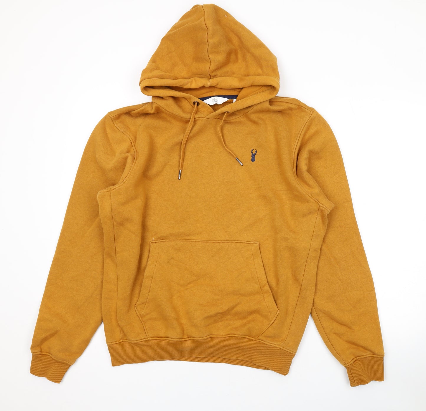 NEXT Mens Yellow Cotton Pullover Hoodie Size S