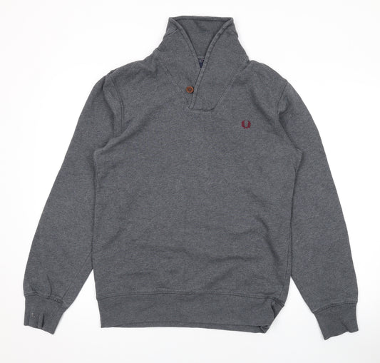 Fred Perry Mens Grey Cotton Pullover Sweatshirt Size S