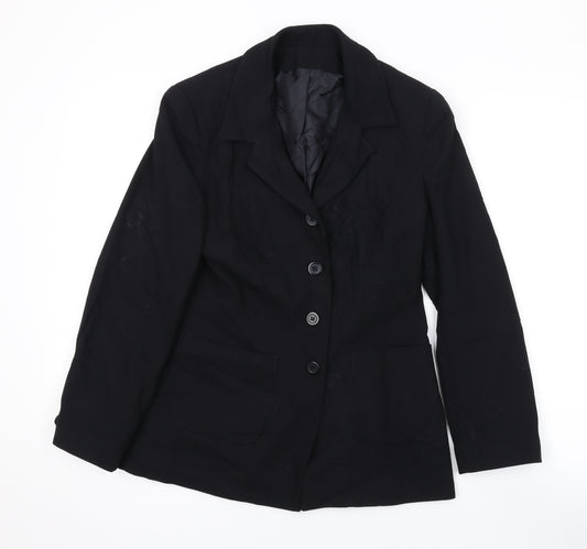 Anne Brooks Womens Black Jacket Blazer Size 6 Button