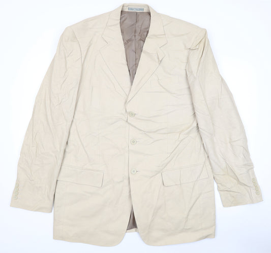 Butler and Webb Mens Beige Linen Jacket Suit Jacket Size 42 Regular