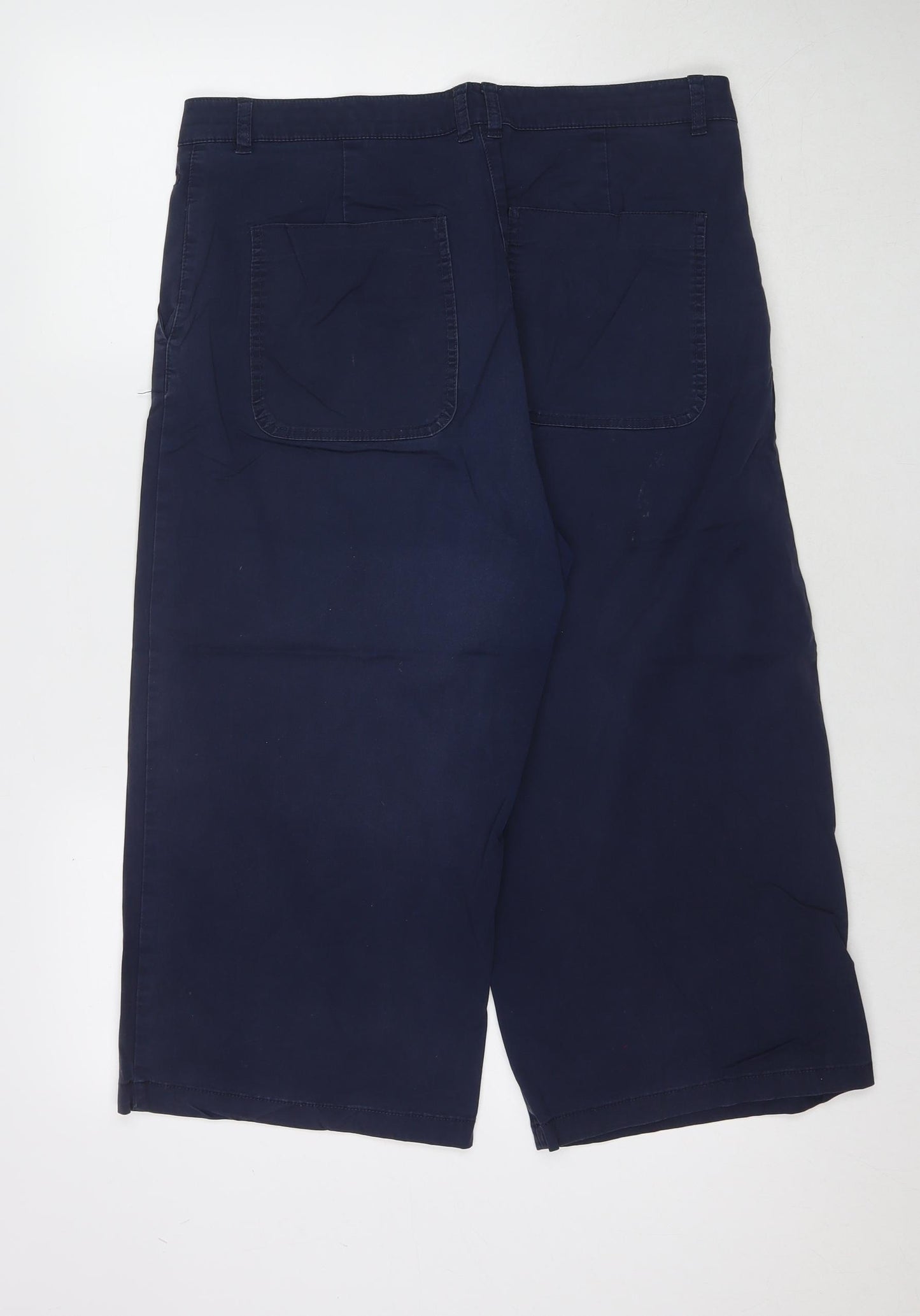 Joules Womens Blue Cotton Cropped Trousers Size 14 L20 in Regular Zip