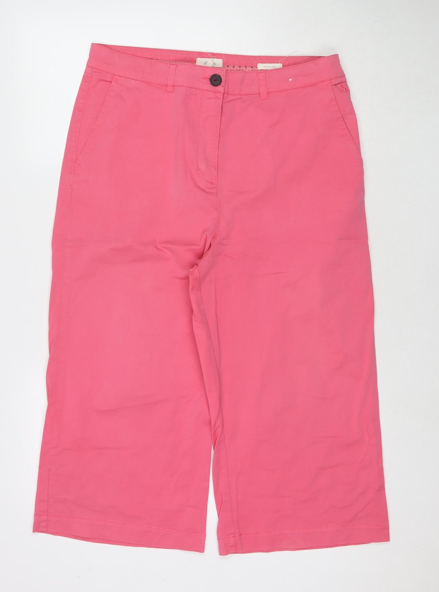 Joules Womens Pink Cotton Trousers Size 14 L20 in Regular Zip