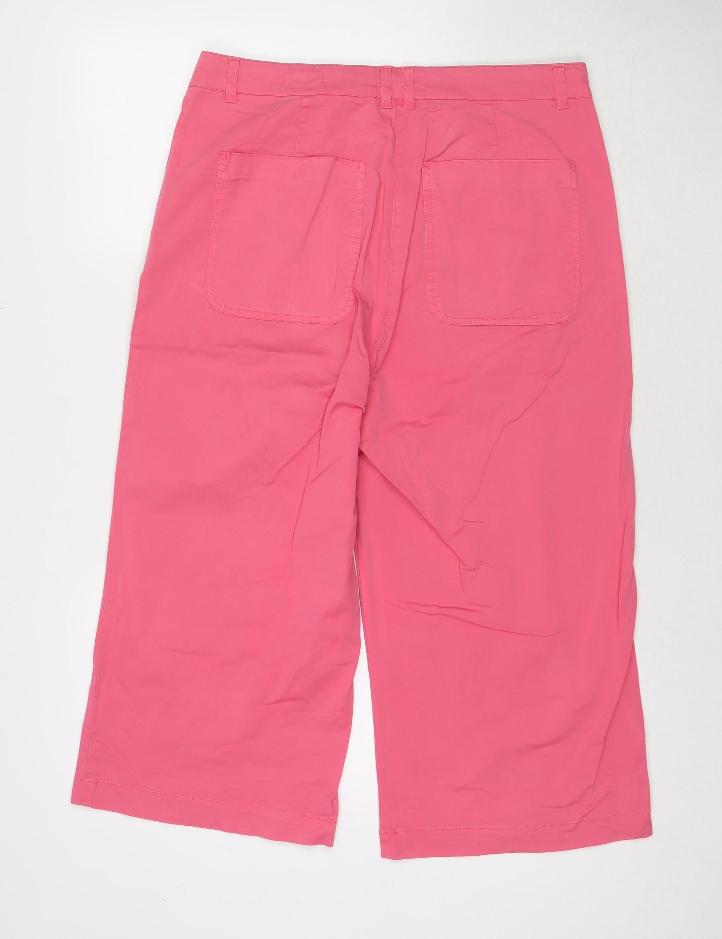 Joules Womens Pink Cotton Trousers Size 14 L20 in Regular Zip