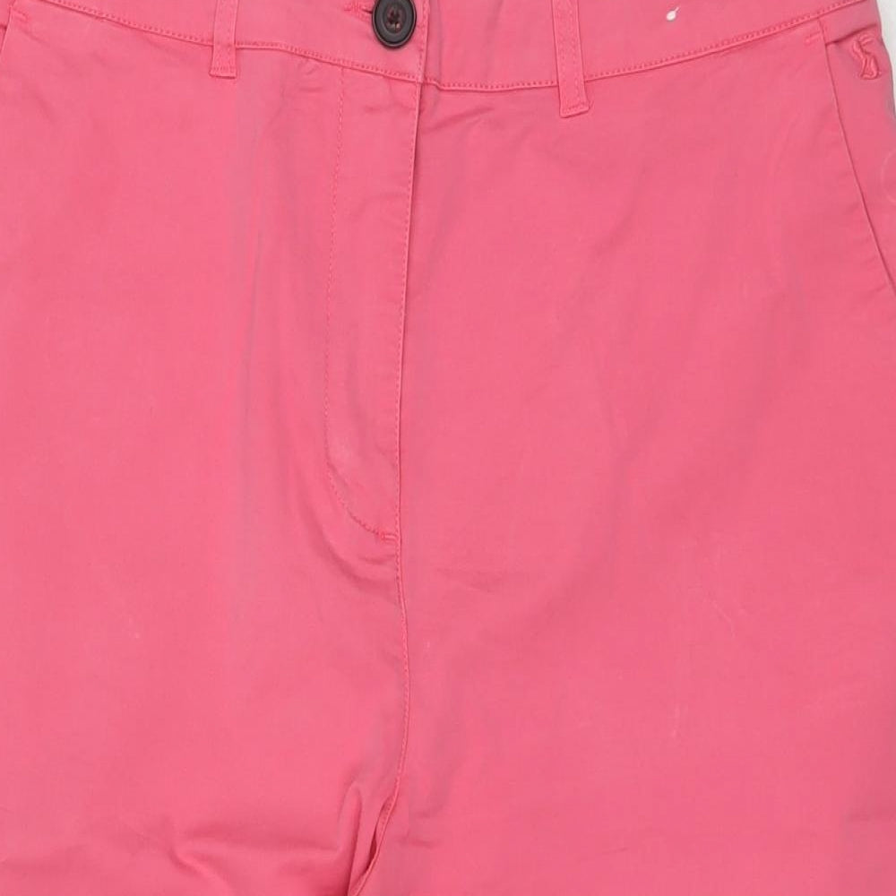 Joules Womens Pink Cotton Trousers Size 14 L20 in Regular Zip