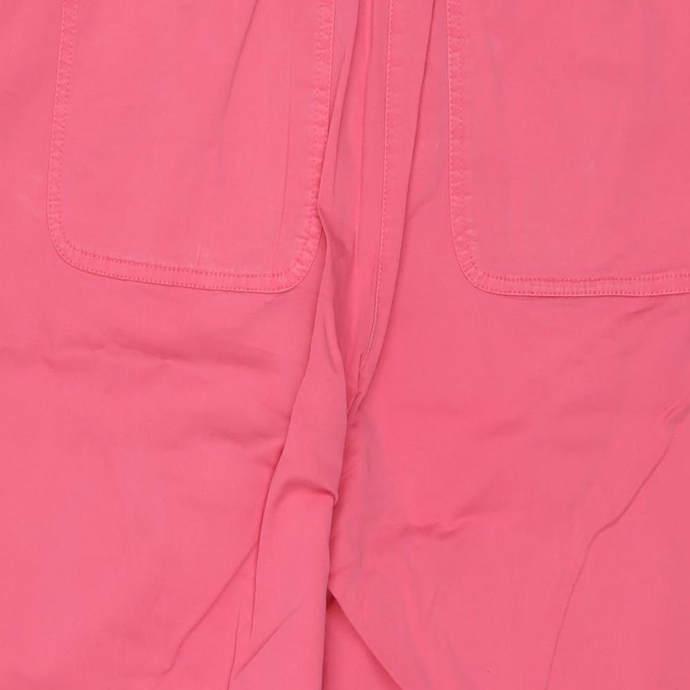 Joules Womens Pink Cotton Trousers Size 14 L20 in Regular Zip