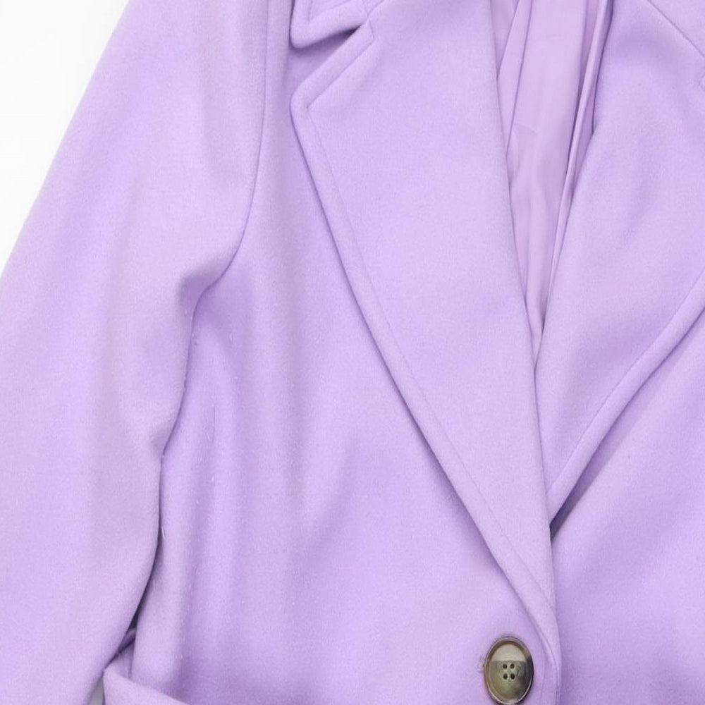 Marks and Spencer Womens Purple Overcoat Coat Size 10 Button