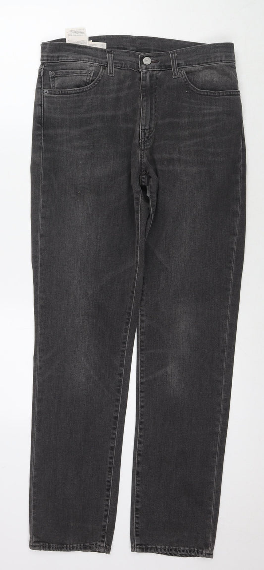 Levi's Mens Grey Cotton Straight Jeans Size 32 in L32 in Regular Zip