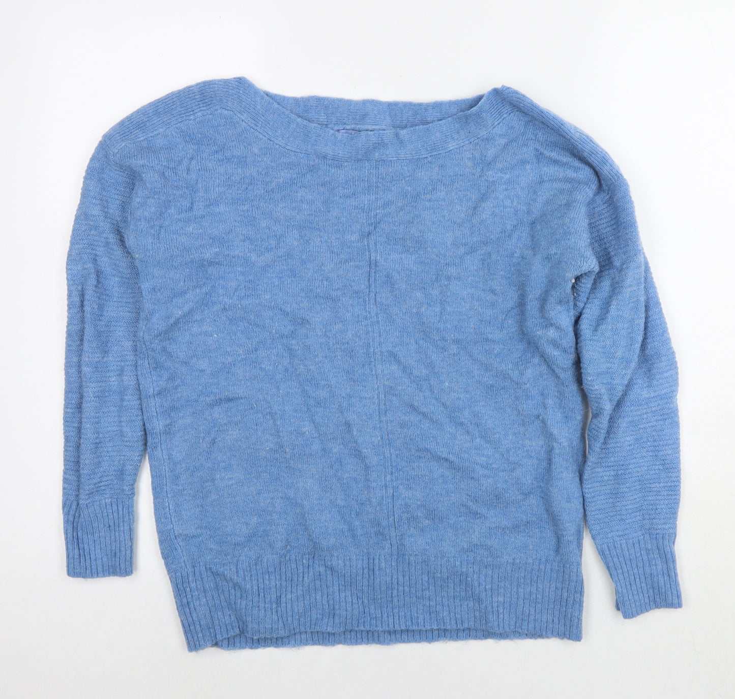 NEXT Womens Blue V-Neck Acrylic Pullover Jumper Size S