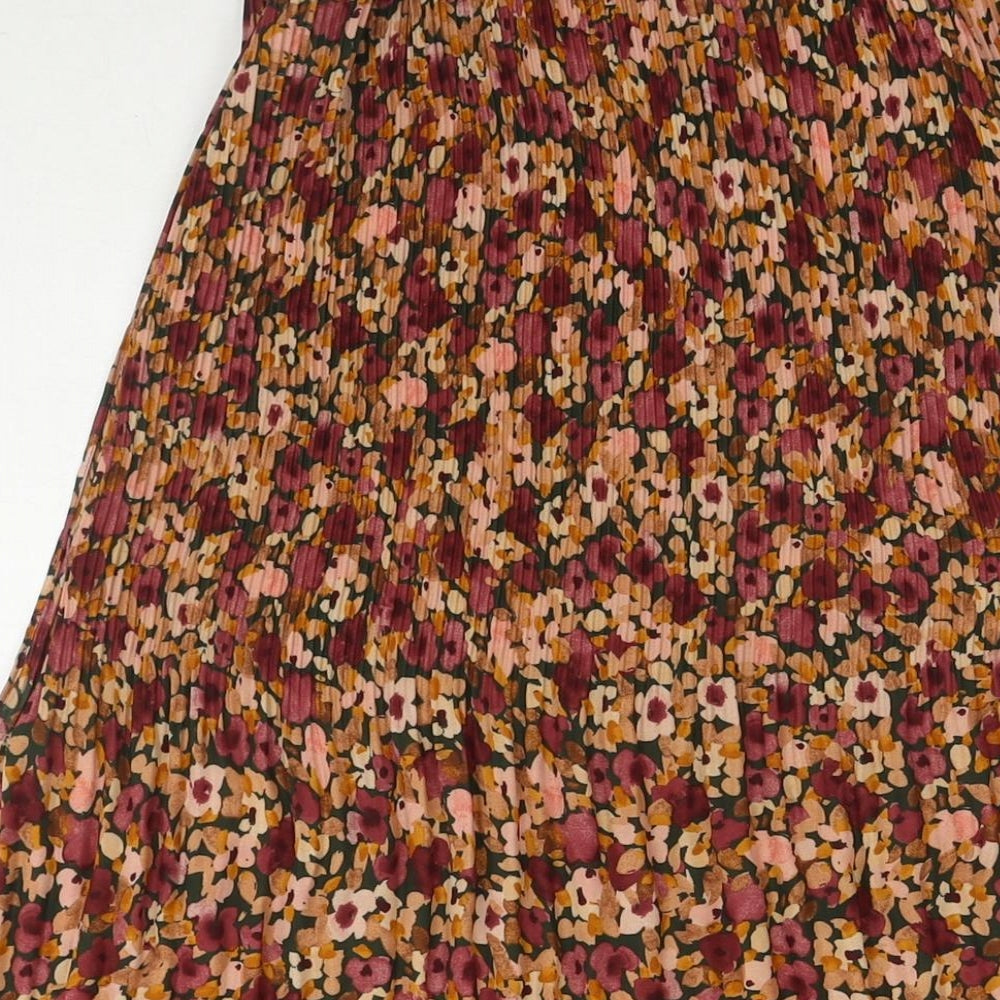 Topshop Womens Multicoloured Floral Polyester Maxi Skirt Size 6