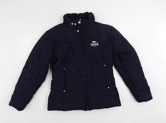 Lonsdale Womens Blue Puffer Jacket Jacket Size 14 Zip - Logo