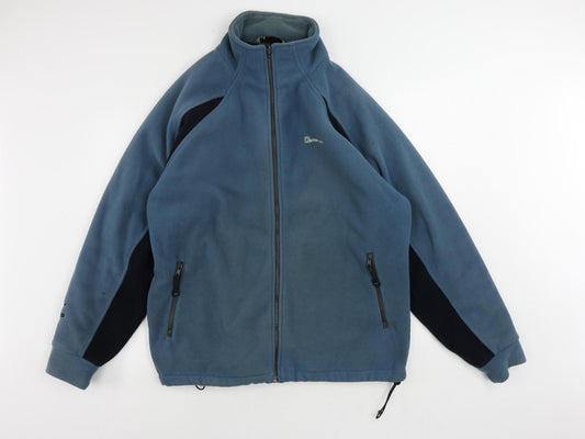 Outdoor Scene Mens Blue Jacket Size L Zip - Zipped Pockets Vintage