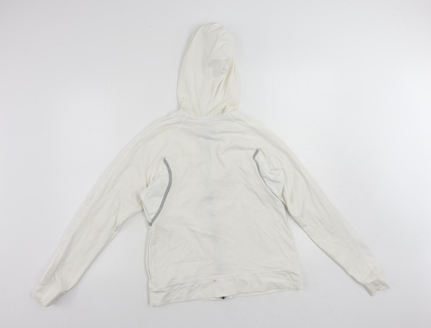 Champion Womens White Cotton Full Zip Hoodie Size S Zip - Vintage