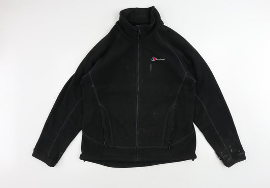 Berghaus Mens Black Jacket Size M Zip - Logo Vintage