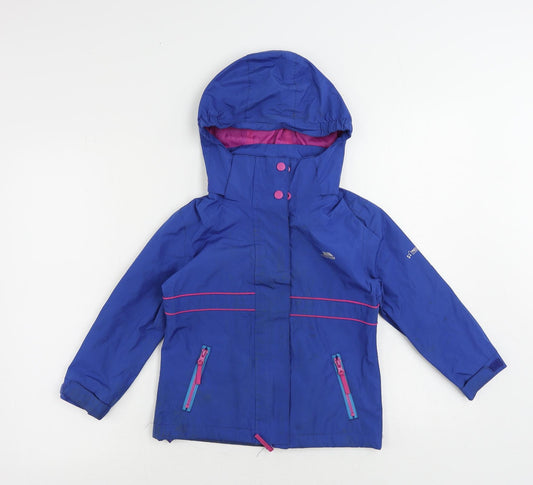 Trespass Boys Blue Windbreaker Jacket Size 3-4 Years Zip - Outdoor Walking Technical Jacket Hiking Water Resistant