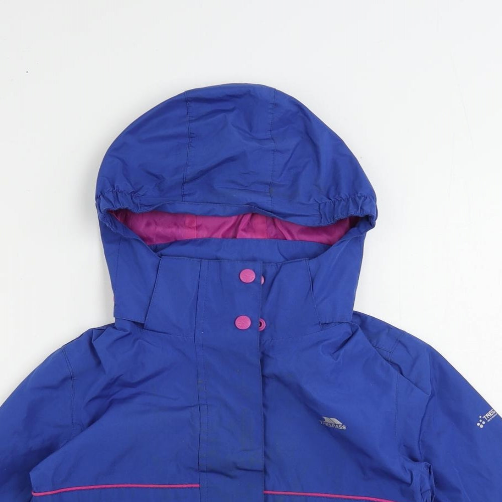 Trespass Boys Blue Windbreaker Jacket Size 3-4 Years Zip - Outdoor Walking Technical Jacket Hiking Water Resistant