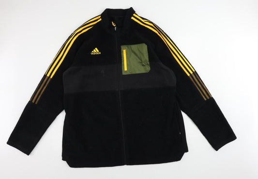 adidas Mens Black Jacket Size XL Zip - Logo Vintage Walking Outdoor