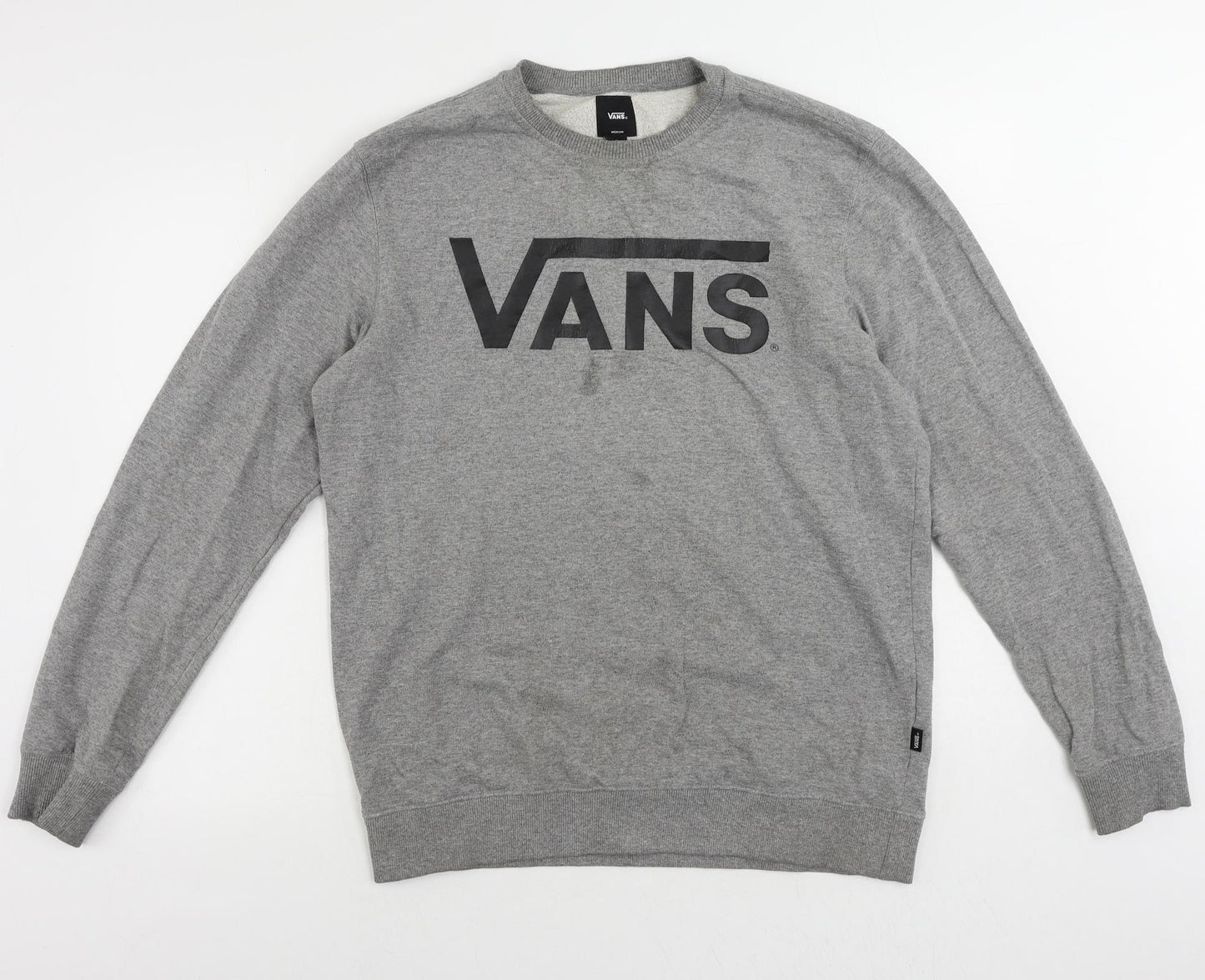 VANS Mens Grey Cotton Pullover Sweatshirt Size M - Vintage Logo