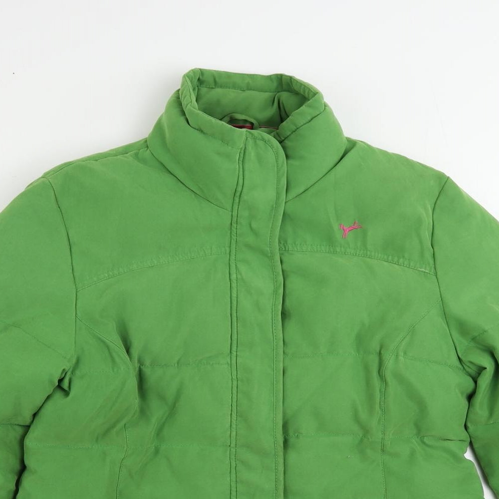 Joules Womens Green Puffer Jacket Jacket Size S Zip - Vintage Logo