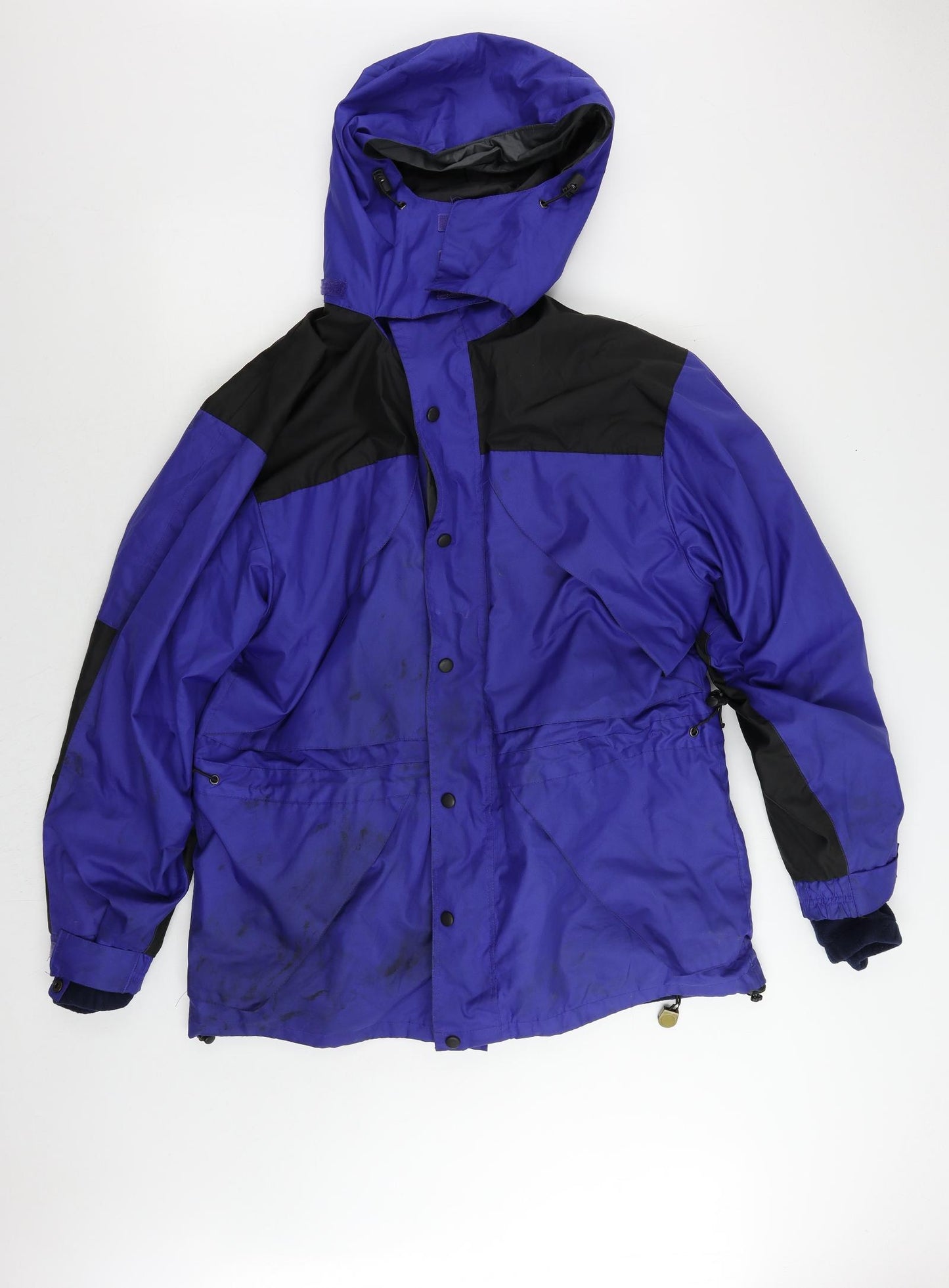 Mountain Pack Mens Blue Windbreaker Jacket Size L Zip - Technical Waterproof Windproof Hooded