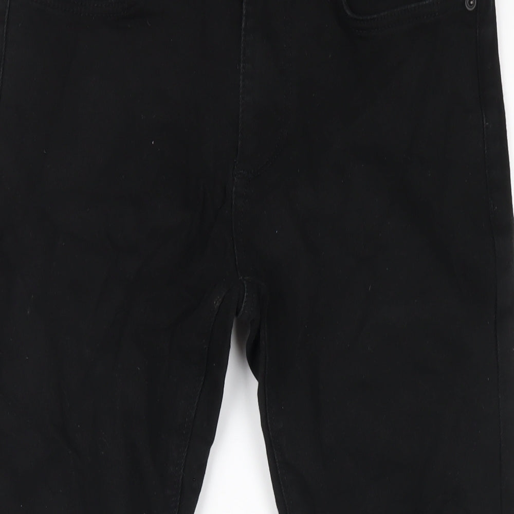 River Island Mens Black Cotton Skinny Jeans Size 28 in L30 in Regular Zip