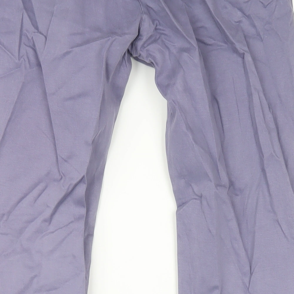 Hod Mens Purple Cotton Chino Trousers Size 30 in L30 in Regular Zip