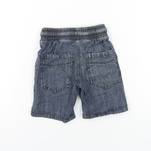 NEXT Boys Blue Cotton Bermuda Shorts Size 3 Years Regular Drawstring