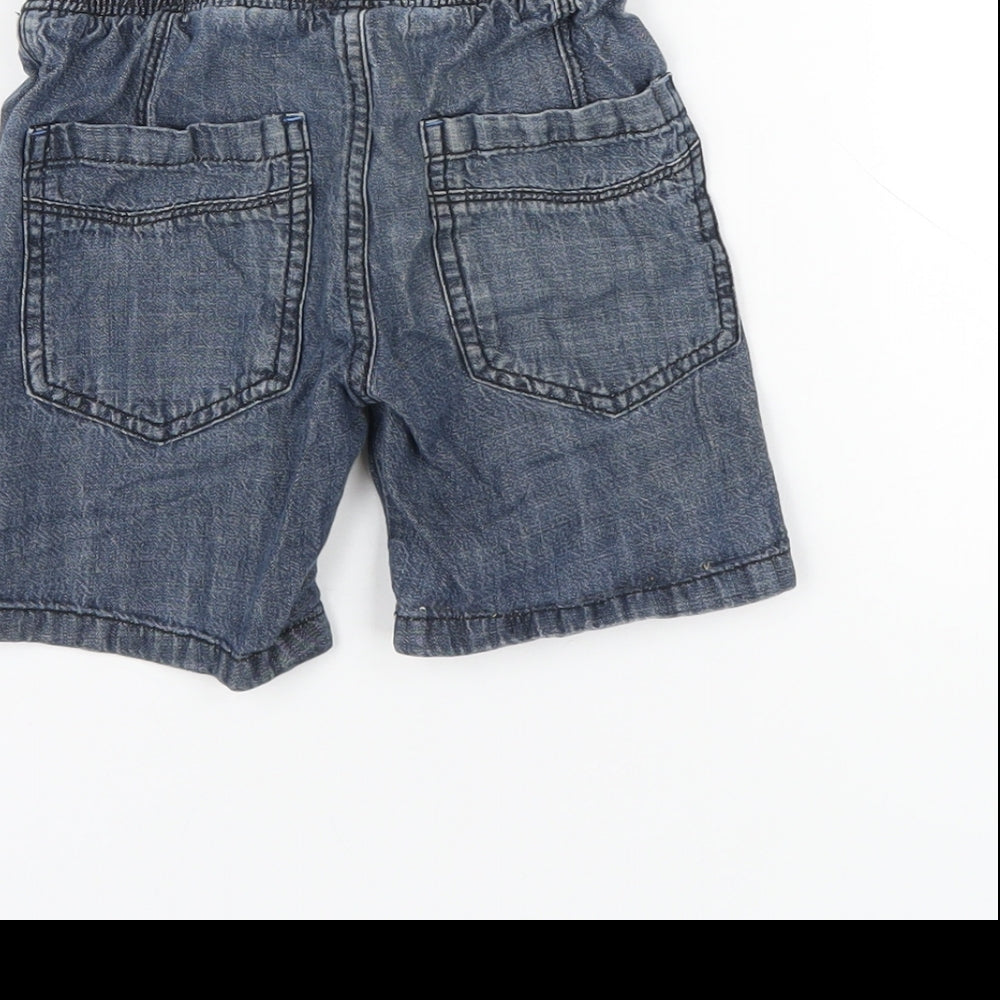 NEXT Boys Blue Cotton Bermuda Shorts Size 3 Years Regular Drawstring