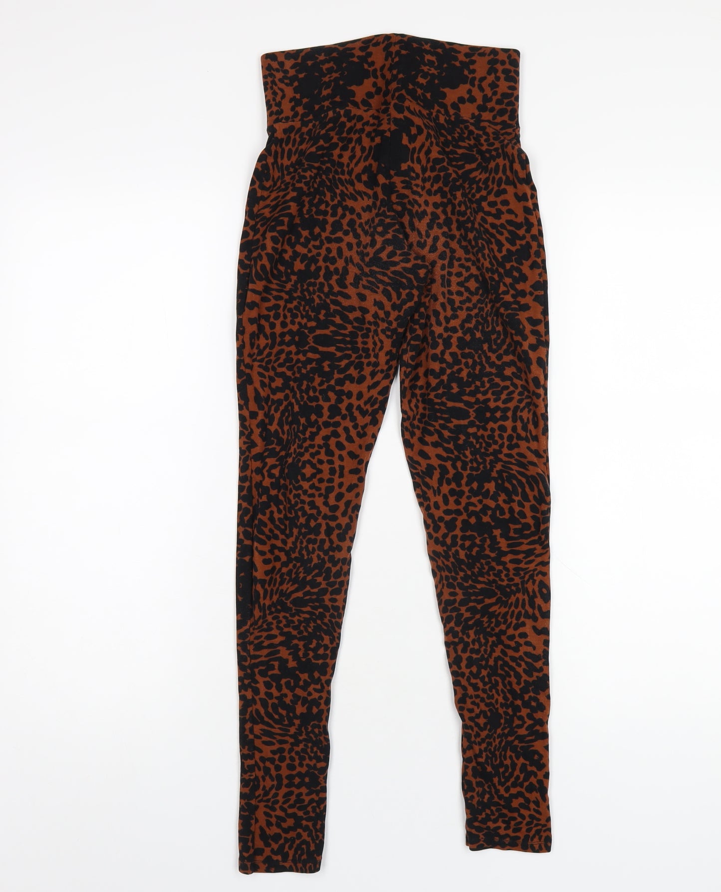 ASOS Womens Brown Animal Print Vinyl Carrot Leggings Size 8 L26 in