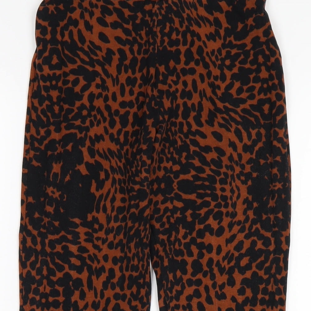 ASOS Womens Brown Animal Print Vinyl Carrot Leggings Size 8 L26 in